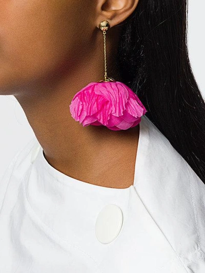 Shop Aurelie Bidermann Pistil Pivoine Earrings In Pink