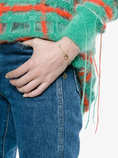 Shop Fendi Chain Bracelet With Logo Hoop Charms