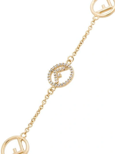 Shop Fendi Chain Bracelet With Logo Hoop Charms