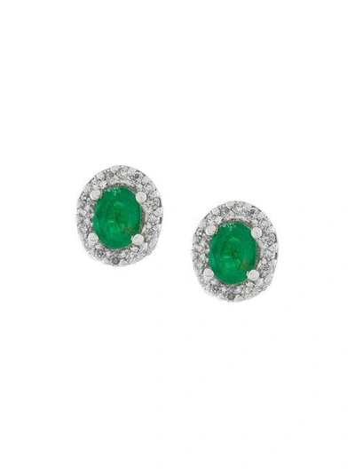 Shop Wouters & Hendrix Gold 18kt Gold, Diamond And Emerald Stud Earrings In Metallic