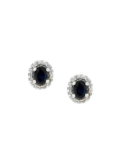 Shop Wouters & Hendrix Gold 18kt Gold, Diamond And Sapphire Stud Earrings In Blue