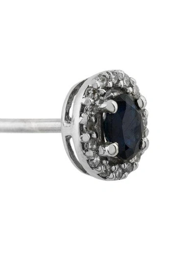 Wouters & Hendrix Gold 18kt Gold, Diamond And Sapphire Stud Earrings In Blue