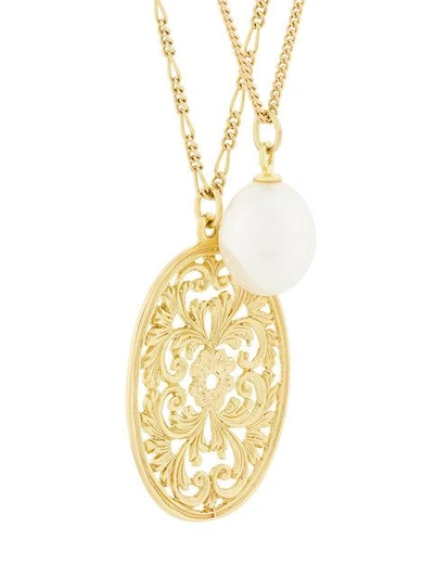 Shop Wouters & Hendrix Gold Filigree & Pearl Necklace Set In Yellow