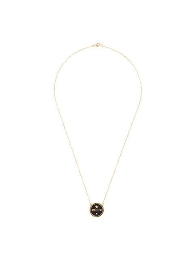Shop Foundrae 18kt Gold Dream Petite Stationary Necklace In Black