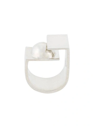 Shop Coup De Coeur Graphic Two Layer Ring - Metallic