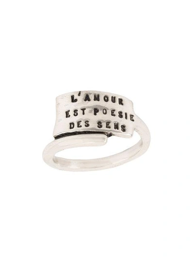 Shop Thoraval Bague Poesie Ring In Metallic