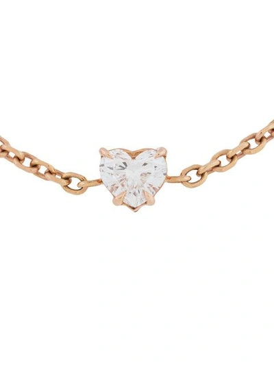Shop Anita Ko 18kt Rose Gold And Diamond Heart Chain Bracelet