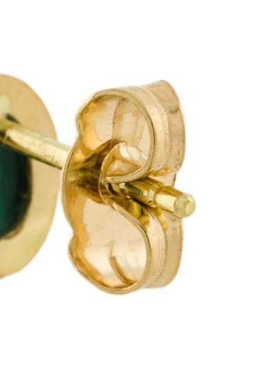 Shop Wouters & Hendrix Gold Oval Malachite Earring - Metallic