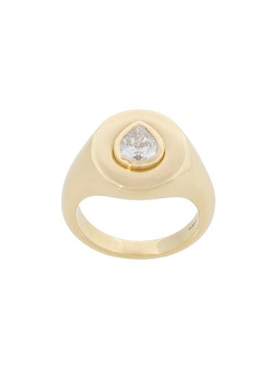 Shop Jemma Wynne Pear Oval Signet Ring - Metallic