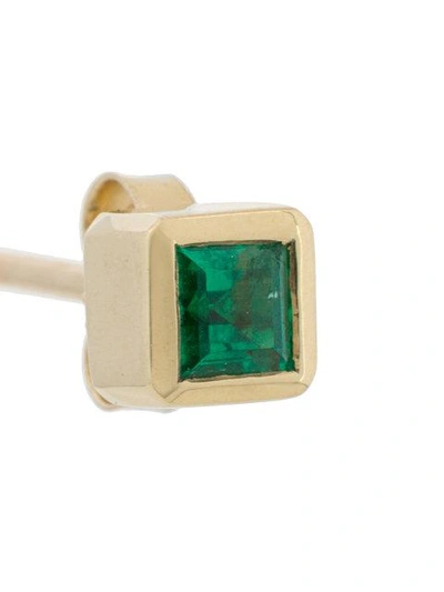 Shop Jemma Wynne 18kt Gold Square Stud Earrings - Green