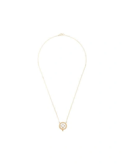 Shop Foundrae 18kt Gold Diamond Wholeness Petite Stationary Necklace In Metallic