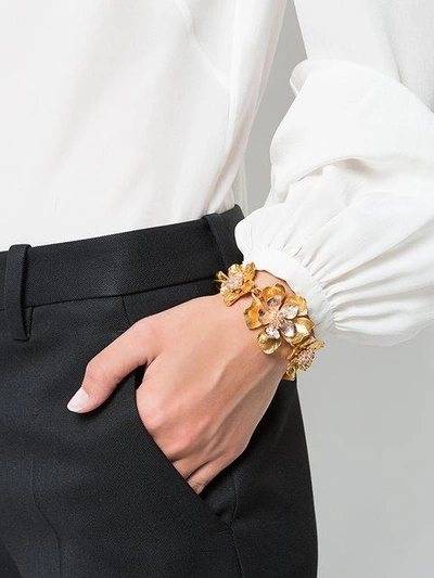 Shop Oscar De La Renta Bold Flower Bracelet