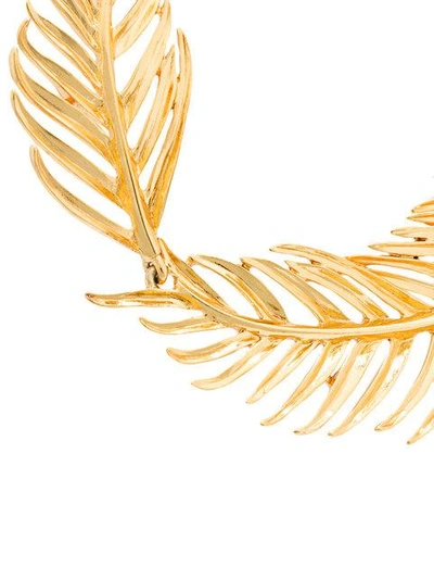 Shop Oscar De La Renta Palm Leaf Choker Necklace - Yellow