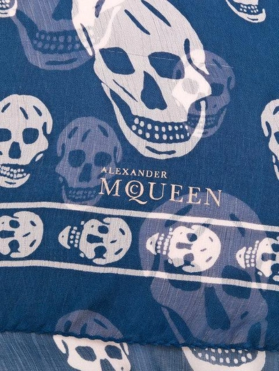 Shop Alexander Mcqueen Skull-print Scarf - Blue