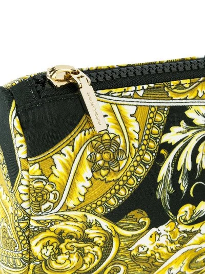 Shop Versace Baroque Print Make-up Bag In Black