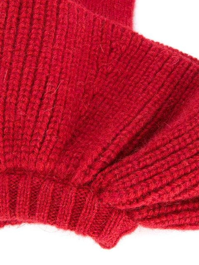Shop Irene Raffle Knit Gloves - Red
