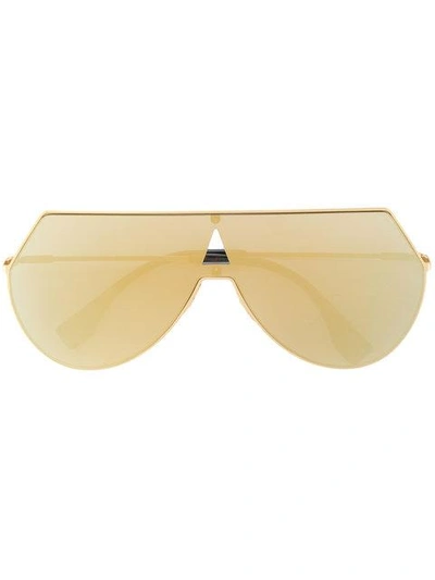 Shop Fendi Aviator Flat Sunglasses In Metallic