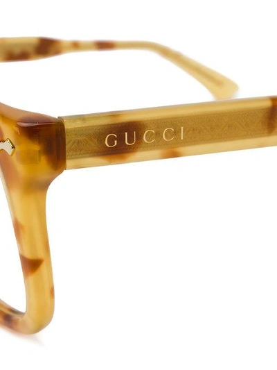 Shop Gucci Eyewear Brille Mit Rechteckigem Gestell - Braun