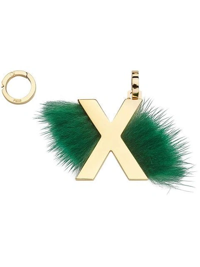 Shop Fendi Abclick X Pendant Charm - Green