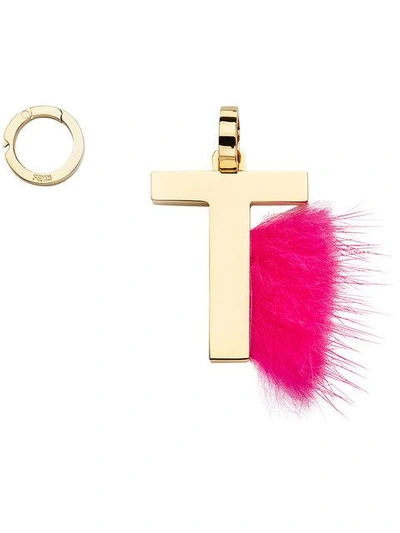 Shop Fendi Abclick T Pendant Charm - Pink