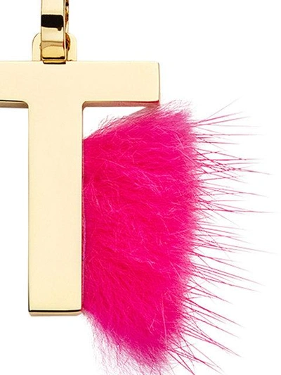 Shop Fendi Abclick T Pendant Charm - Pink