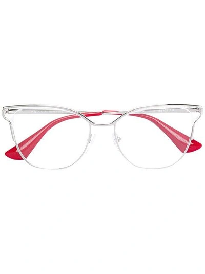 Shop Prada Eyewear Pr 54uv Glasses - Metallic