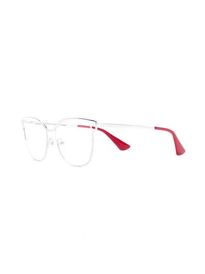 Shop Prada Eyewear Pr 54uv Glasses - Metallic