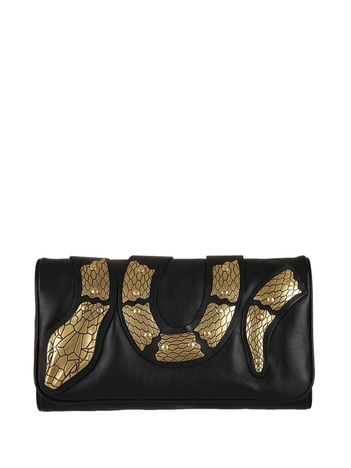 Red Valentino Snake Embellished Shoulder Bag In Black | ModeSens