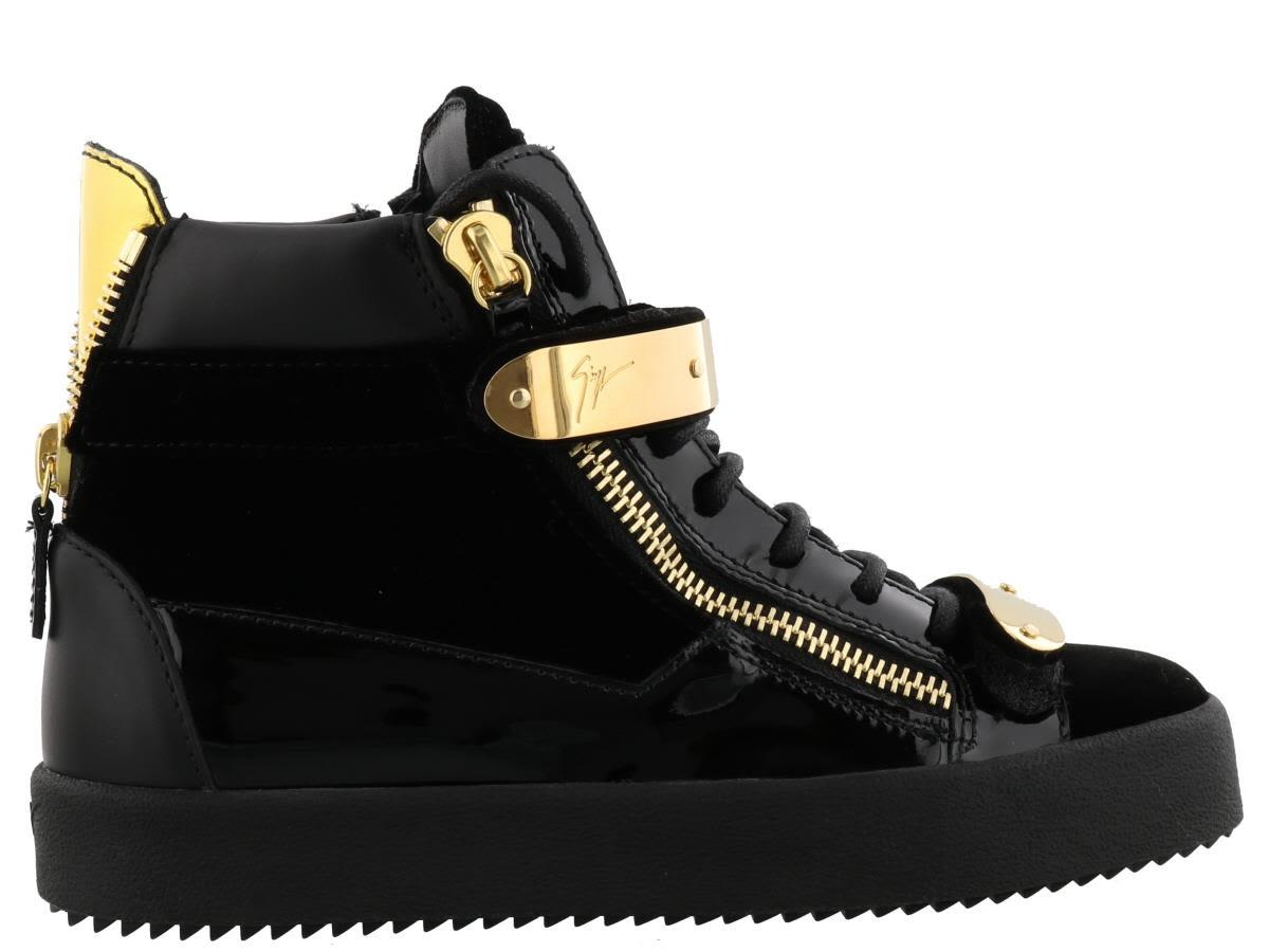 giuseppe zanotti black and gold sneakers