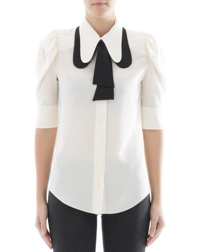 Shop Chloé Beige Silk Shirt In White