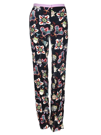 Shop Valentino Popflower Grande Print Trousers In Nero