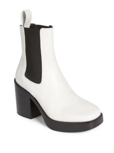 Shop Balenciaga Leather Chelsea Boots In White