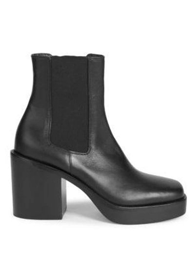 Shop Balenciaga Leather Chelsea Boots In White