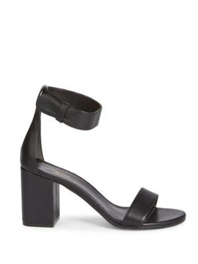 Shop Balenciaga Leather Ankle Strap Sandals In Black