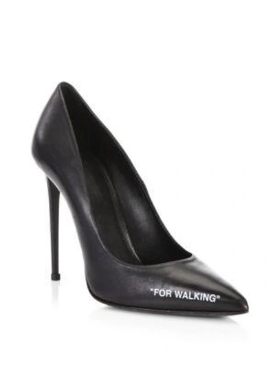 Shop Off-white For Walking Leather Pumps In Black White