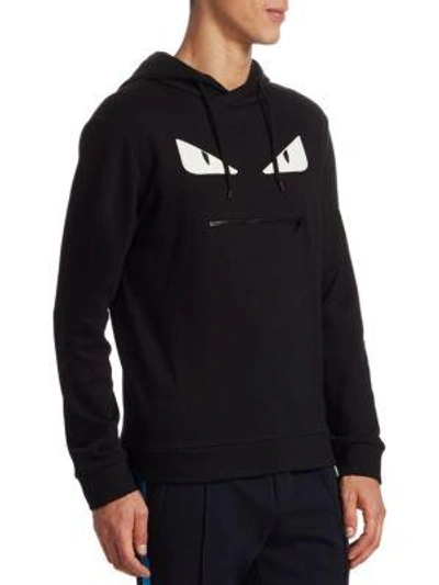 Shop Fendi Monster Zip Mouth Sweatshirt In Black