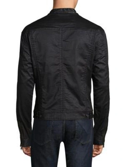 Shop John Varvatos Tonal Stitch Denim Jacket In Grey Black