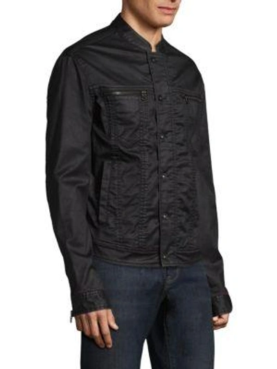 Shop John Varvatos Tonal Stitch Denim Jacket In Grey Black