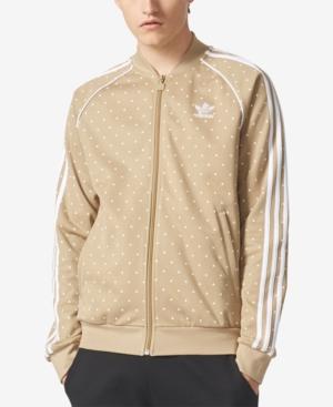 tan adidas track jacket