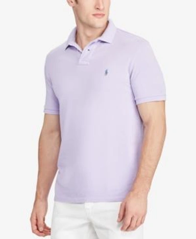 Shop Polo Ralph Lauren Men's Custom Slim Fit Mesh Cotton Polo In Powder Purple