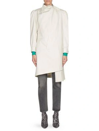 Shop Balenciaga Micro-canvas Pulled Coat In Tan