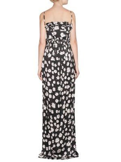 Shop Balenciaga Daisy Silk Maxi Dress In Noir-blanc