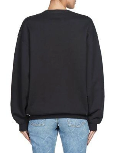 Shop Balenciaga Logo Crewneck Sweatshirt In Noir