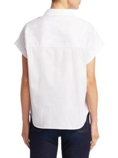 Shop Emporio Armani Cotton Popover Shirt In White