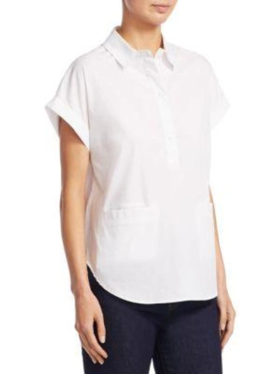 Shop Emporio Armani Cotton Popover Shirt In White