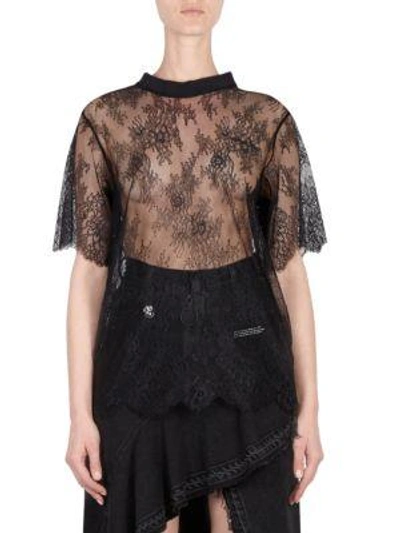 Shop Off-white Lace New Over Tee In Black