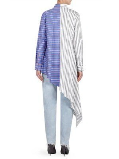 Shop Off-white Stripe Asymmetrical Shirt In Multi