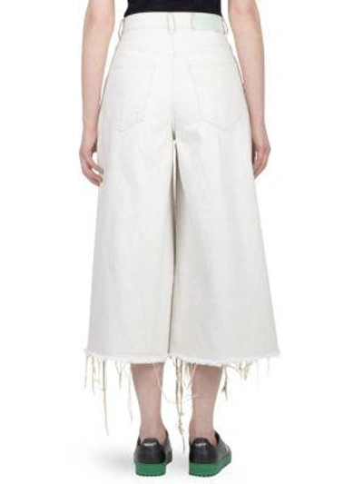 Shop Off-white Wide-leg Crop Jeans In White