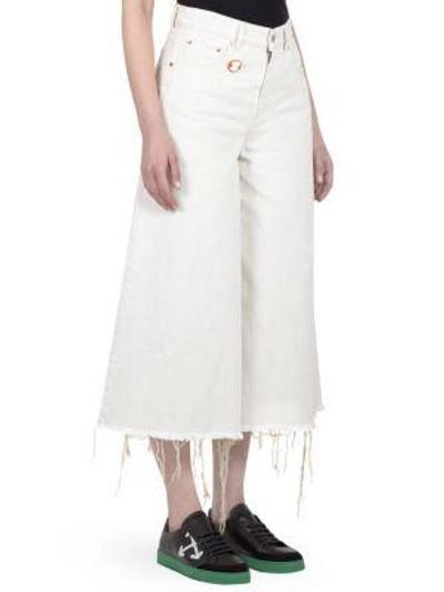 Shop Off-white Wide-leg Crop Jeans In White