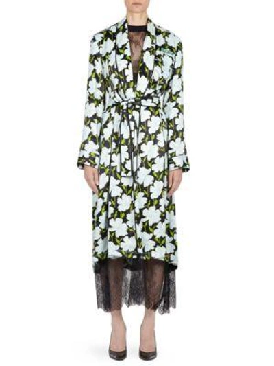 Shop Off-white Floral Robe In Multi